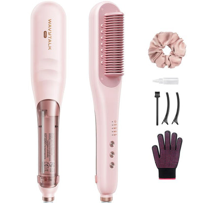 Achieve Sleek, Hydrated Hair Faster with Wavytalk Pro Steam Straightener Brush!