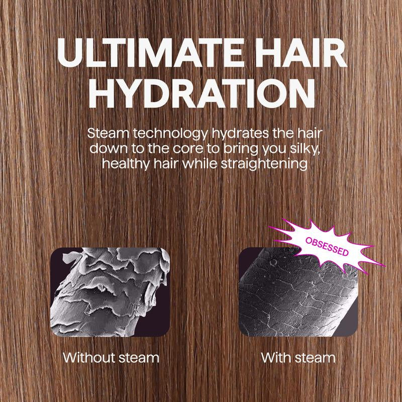 Achieve Sleek, Hydrated Hair Faster with Wavytalk Pro Steam Straightener Brush!