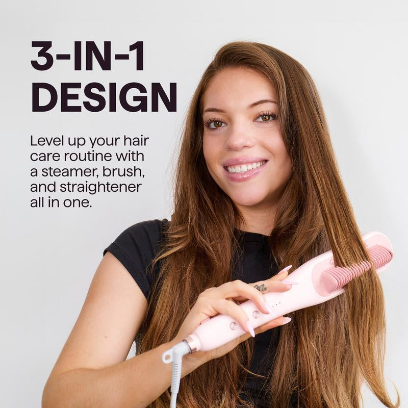 Achieve Sleek, Hydrated Hair Faster with Wavytalk Pro Steam Straightener Brush!